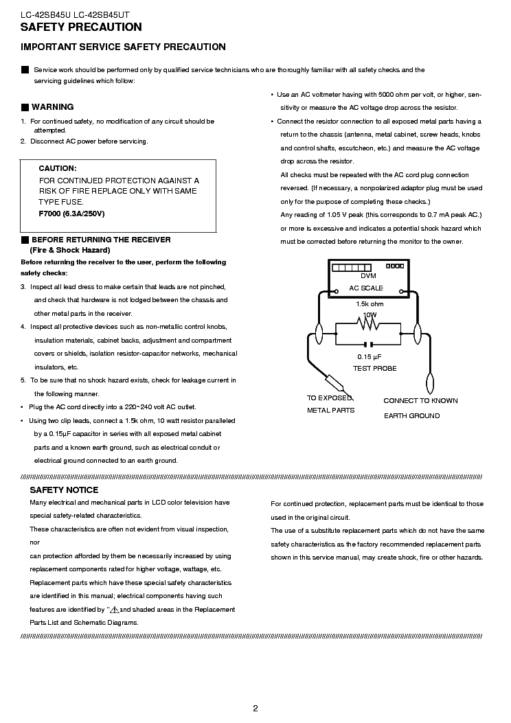 SHARP LC-42SB45U[UT] LC-42SB45UT-A service manual (2nd page)